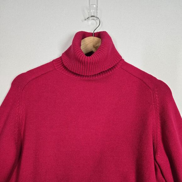 Zara Crop Sweater Sz S Pink Fuschia High Neck Turtleneck Cropped Pullover - Picture 3 of 12